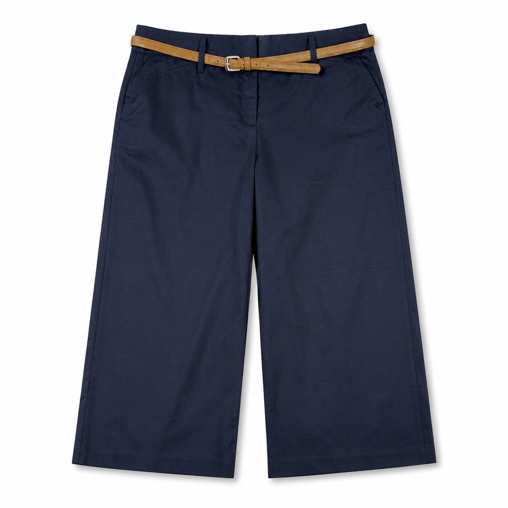 212 Collection‎ Capri Pants Womens 14 Belted Deep Navy Classic Fit Stretch NWT